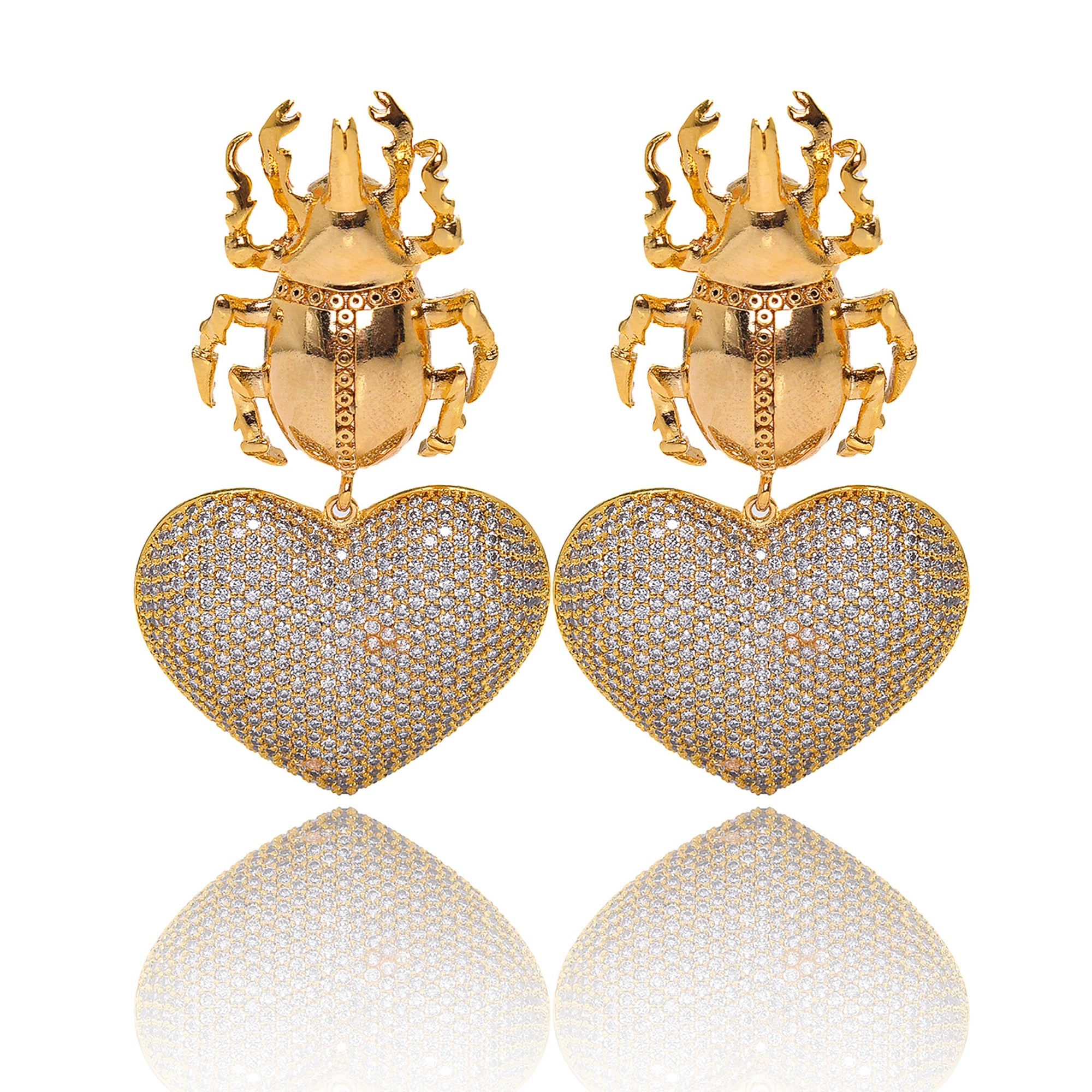 EMERALD SCARAB BEETLE EARRINGS