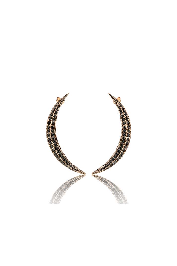 DIAMOND CRESCENT EARRINGS MEDIUM