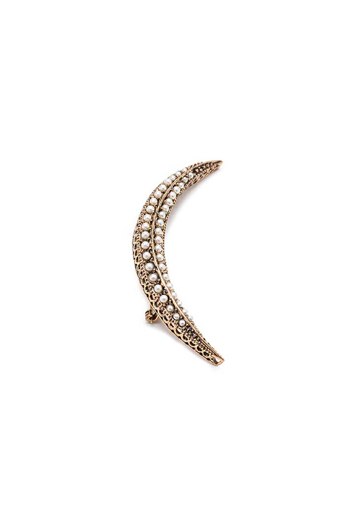 PEARL CRESCENT BROOCH MEDIUM