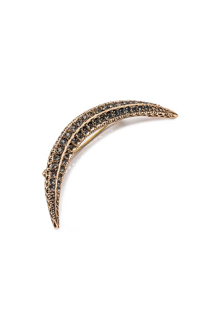 DIAMOND CRESCENT BROOCH MEDIUM