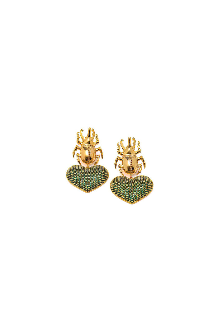 EMERALD SCARAB BEETLE EARRINGS